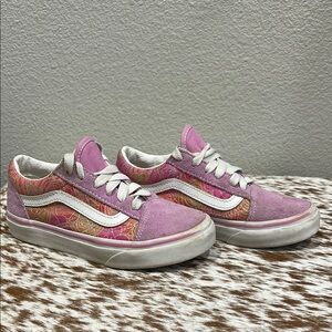 Pink and Orange Sneakers with White Accents